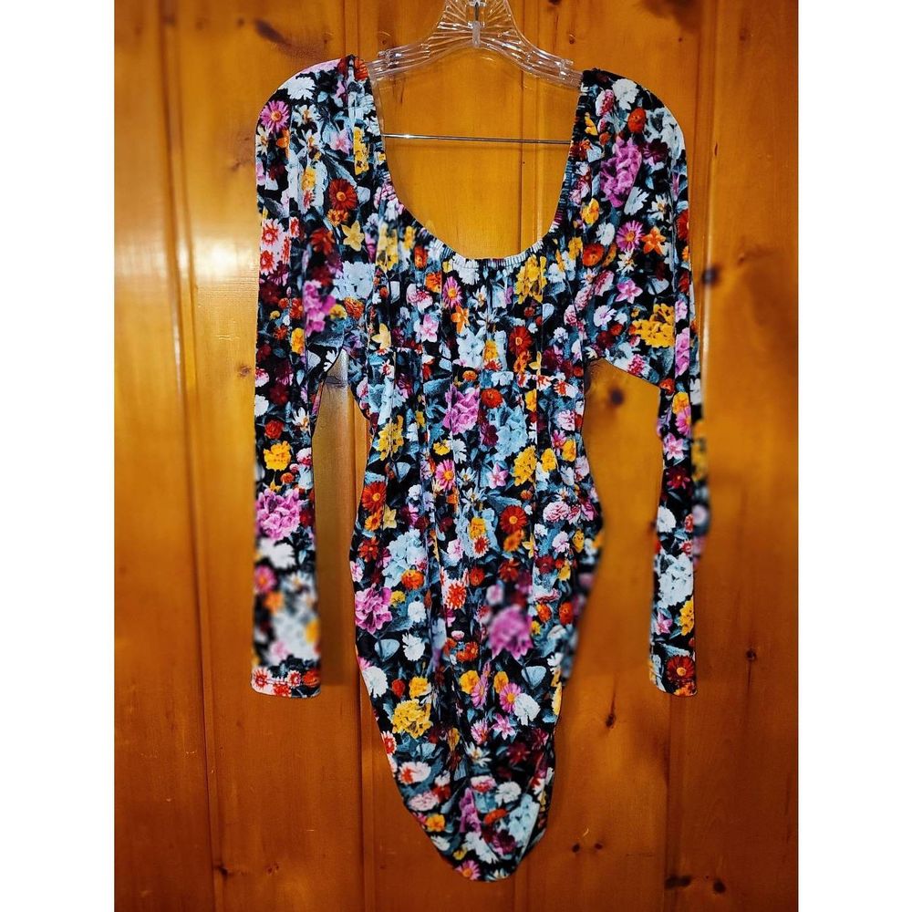 Wild Fable Floral Velvet Long Sleeve Mini Dress